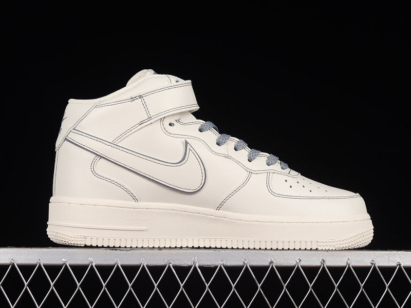 Nike Air Force 1 Mid Reflective "Triple Cream/Grey"