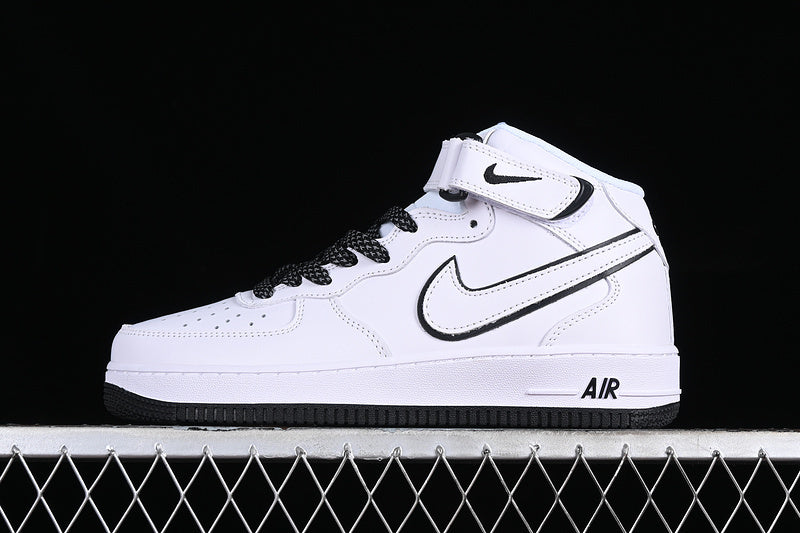 Nike Air Force 1 Mid "All White/Black"