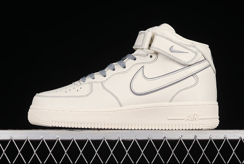 Nike Air Force 1 Mid Reflective "Triple Cream/Grey"