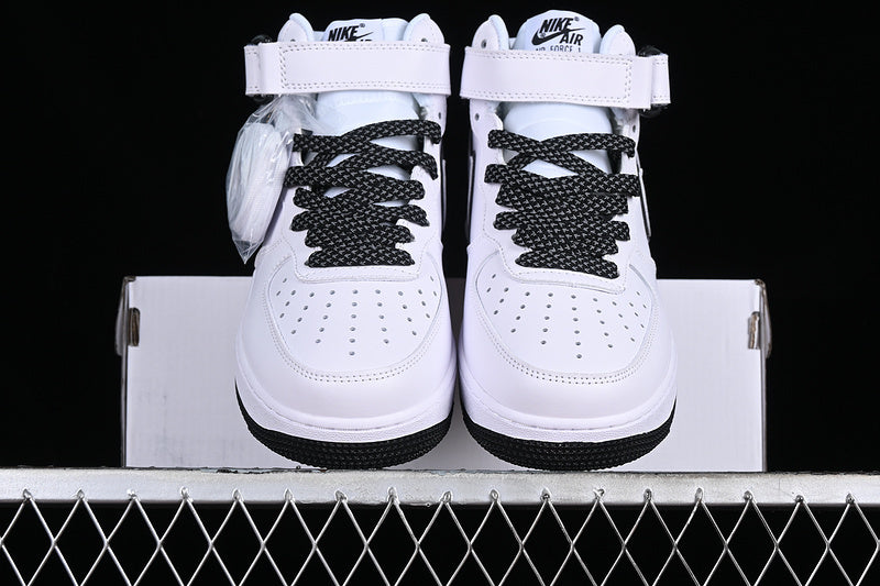 Nike Air Force 1 Mid "All White/Black"