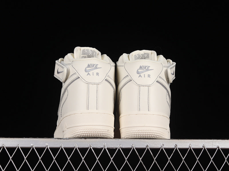 Nike Air Force 1 Mid Reflective "Triple Cream/Grey"