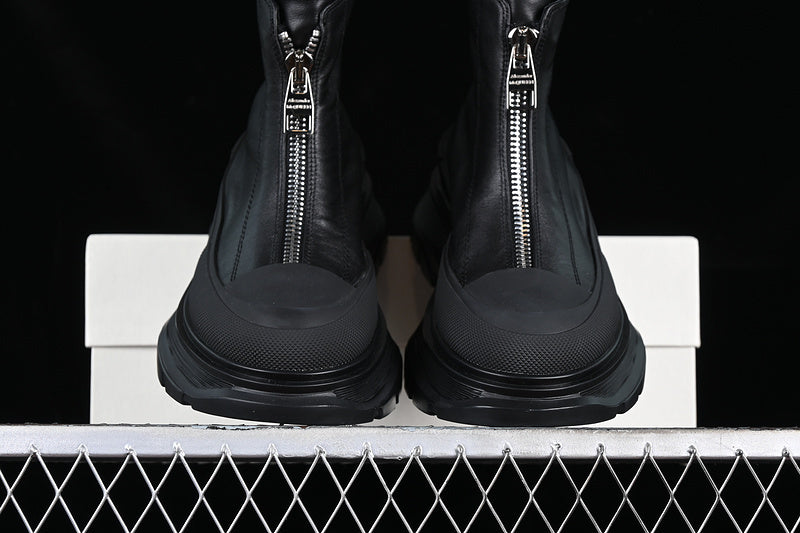 A McQ Tread Slick Leather Boots "Black"