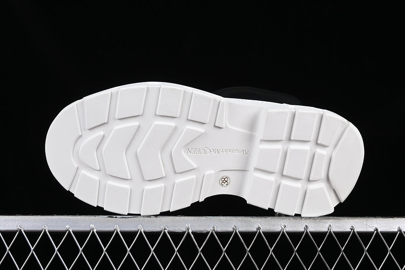 A McQ Tread Slick Leather Boots "Black/White"