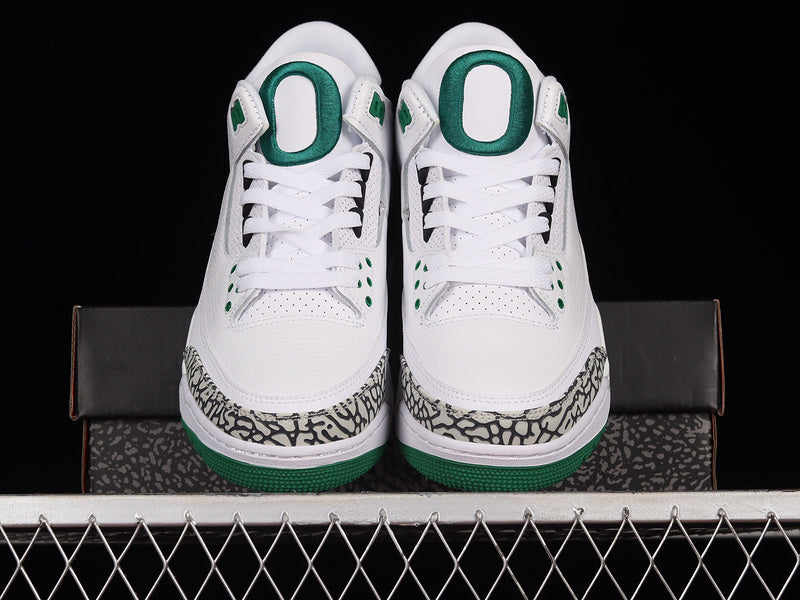 Air Jordan 3 Retro  "Oregon Ducks Pit Crew White"