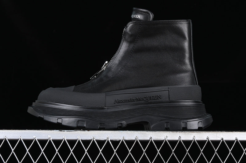 A McQ Tread Slick Leather Boots "Black"