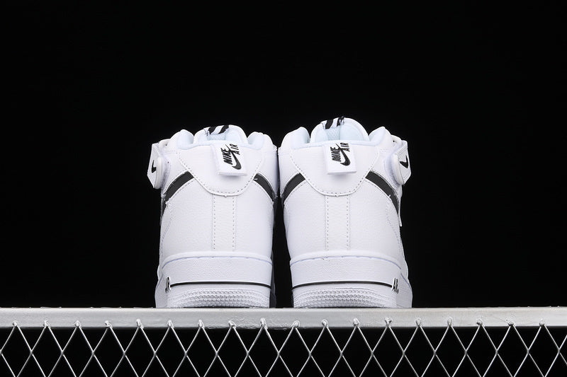 Nike Air Force 1 Mid "All White/Black"