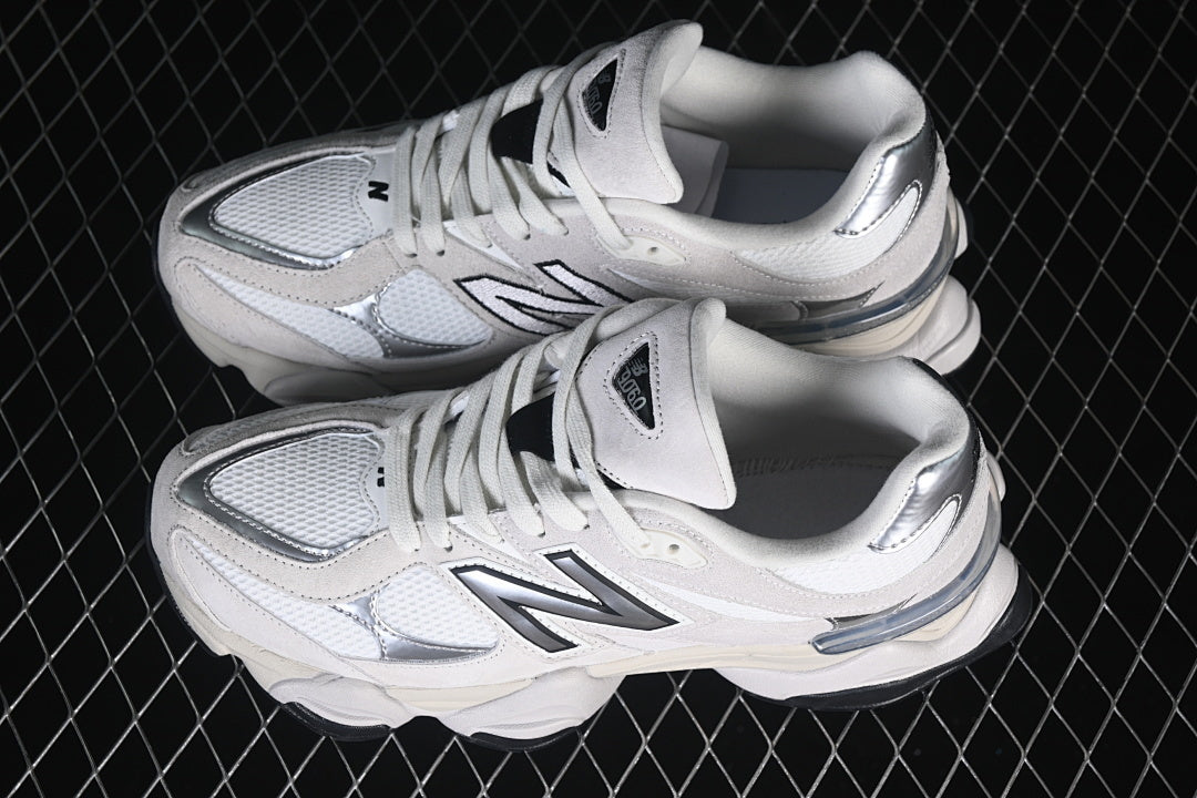 NB 9060 "White/Black/Metallic Silver"