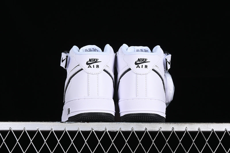Nike Air Force 1 Mid "All White/Black"